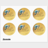 Sticker Rond 3D Tortue Mele Kalikimaka | Personnalisé (Feuille)