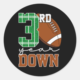 Sticker Rond 3e année de bas de football Lover 3e anniversaire