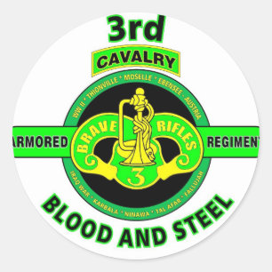 STICKER ROND 3E RÉGIMENT DE CAVALERIE ARMOIRE "RIFAUX DE COUVER