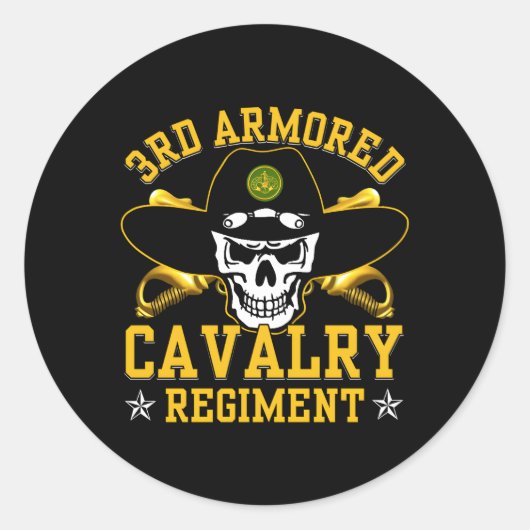 Sticker Rond 3E régiment de cavalerie blindée (Devant)