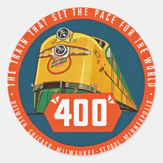 Sticker Rond 400 ~ "Le Train Qui Fixe Le Rythme" (Devant)