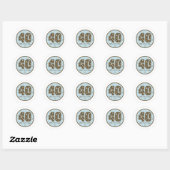 Sticker Rond 40 ans 40e anniversaire bleu (Feuille)