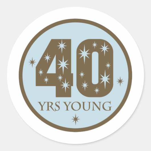 Sticker Rond 40 ans 40e anniversaire bleu (Devant)