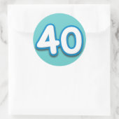 Sticker Rond 40 ans Anniversaire ou Anniversaire - Ajouter un t (Sac)