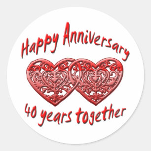 Sticker Rond 40 ans ensemble
