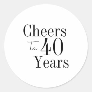 Sticker Rond 40 ans Joyeux Anniversaire 40 Ans Soirée Noir Blan