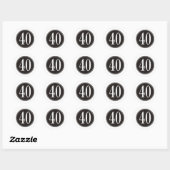 Sticker Rond #40 Cercle noir (Feuille)
