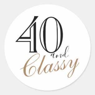 Sticker Rond 40 et classique moderne élégante femme anniversair