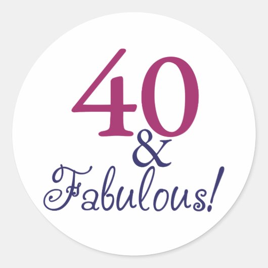 Sticker Rond 40 et fabuleux (40e anniversaire) (Devant)