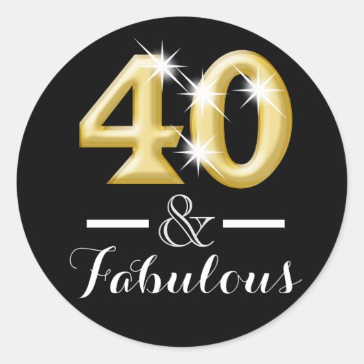 Sticker Rond 40 et fabuleux anniversaire d'or noir (Devant)