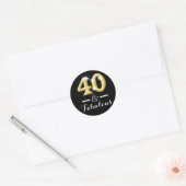 Sticker Rond 40 et fabuleux anniversaire d'or noir (Enveloppe)