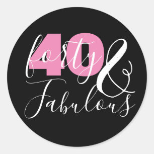 Sticker Rond 40 Et fabuleux Elégant 40ème Anniversaire