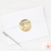 Sticker Rond 40 et fabuleux, Elegant Rose or Flower (Enveloppe)