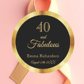 Sticker Rond 40 et fabuleux nom d'or noir