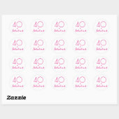 Sticker Rond 40 et fabuleux | Typographie 40e anniversaire (Feuille)