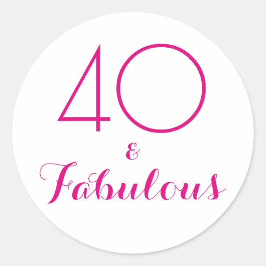 Sticker Rond 40 et fabuleux | Typographie 40e anniversaire (Devant)