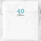 Sticker Rond 40 et fabuleux | Typographie 40e anniversaire (Sac)