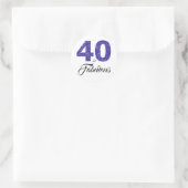Sticker Rond 40 et fabuleux | Typographie 40e anniversaire (Sac)