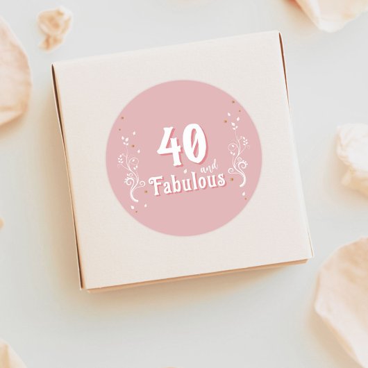 Sticker Rond 40 et Fabulous Foliage rose 40e anniversaire
