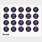 Sticker Rond 40 et Fabulous Lights & Purple Foil Ballons (Feuille)