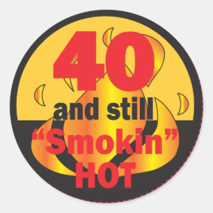 Sticker Rond 40 et Smokin Hot
