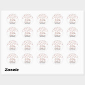 Sticker Rond 40 & Fabuleux Anniversaire Rose Gold Confetti (Feuille)