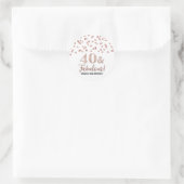 Sticker Rond 40 & Fabuleux Anniversaire Rose Gold Confetti (Sac)