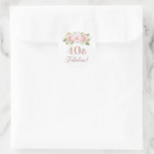 Sticker Rond 40 & Fabuleux Anniversaire Rose or rose floral (Sac)