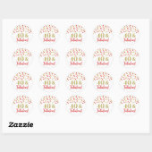 Sticker Rond 40 & Fabuleux Anniversaire Rouge Gold Confetti (Feuille)