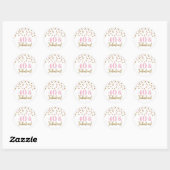 Sticker Rond 40 & Fabuleux Confetti d'or rose pâle (Feuille)