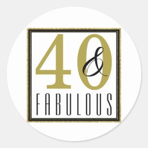 Sticker Rond 40 & Fabuleux fête du 40e anniversaire