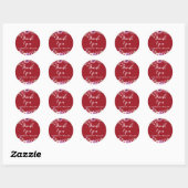 Sticker Rond 40e anniversaire Aquarelle Rose Merci (Feuille)