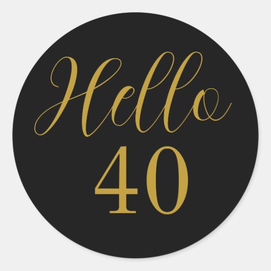 Sticker Rond 40e anniversaire Black Gold Anniversaire (Devant)