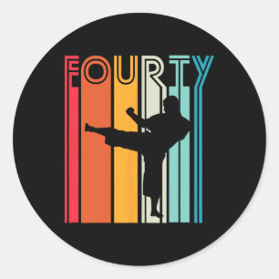 Sticker Rond 40e anniversaire Cadeau Karate Retro Taekwondo Mar