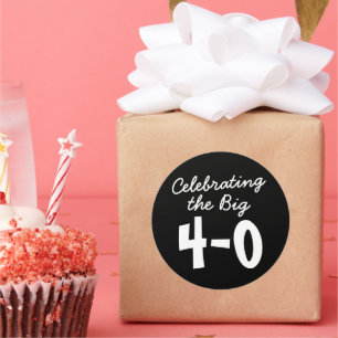Sticker Rond 40e anniversaire Célébration des grands 4-0 Sticke