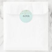 Sticker Rond 40e anniversaire Confetti (Sac)