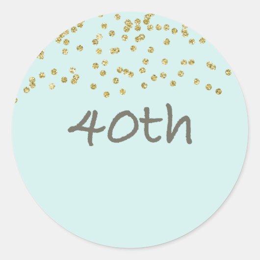 Sticker Rond 40e anniversaire Confetti (Devant)