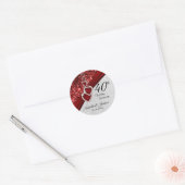 Sticker Rond 40e anniversaire de la Parties scintillant rouge e (Enveloppe)
