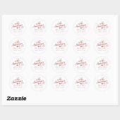 Sticker Rond 40e anniversaire de mariage de rubis (Feuille)
