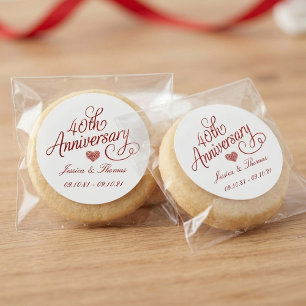 Sticker Rond 40e anniversaire de mariage de rubis