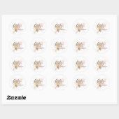 Sticker Rond 40e anniversaire de rose et d'or (Feuille)