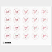 Sticker Rond 40e anniversaire du Mariage Ruby Hearts Merci (Feuille)