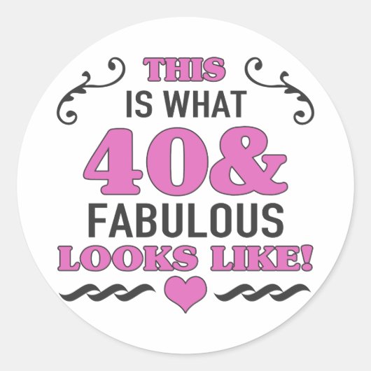 Sticker Rond 40e anniversaire Fabuleux (Devant)