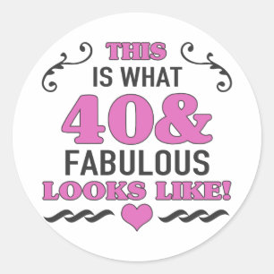 Sticker Rond 40e anniversaire Fabuleux