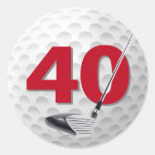 Sticker Rond 40e anniversaire Golf Ball Design (Devant)