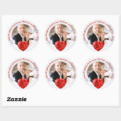 Sticker Rond 40e ANNIVERSAIRE Mariage PHOTO RUBY (Feuille)