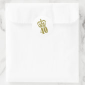 Sticker Rond 40e anniversaire - Numéro - Quarante (Sac)