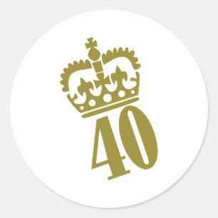 Sticker Rond 40e anniversaire - Numéro - Quarante