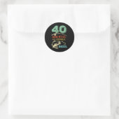 Sticker Rond 40e anniversaire Pêche Turning 40 pêcheurs Mens Pu (Sac)