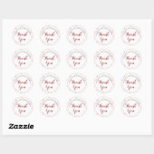 Sticker Rond 40e Anniversaire Ruby Love Hearts Merci (Feuille)